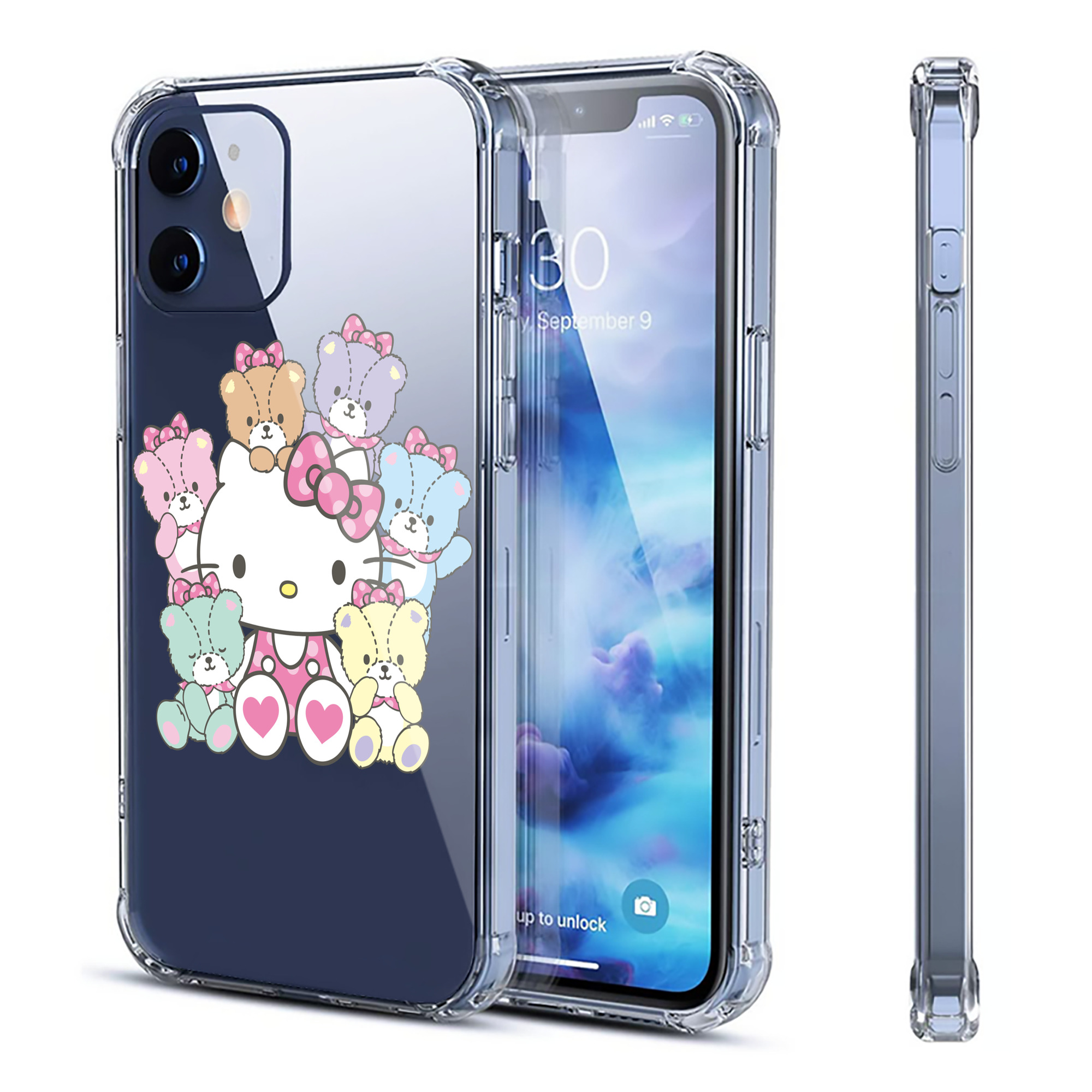 （画像用） Hello Kitty ハローキティ 【iPhone 12シリーズ対応】透明スマホケース（クリアソフトケース）